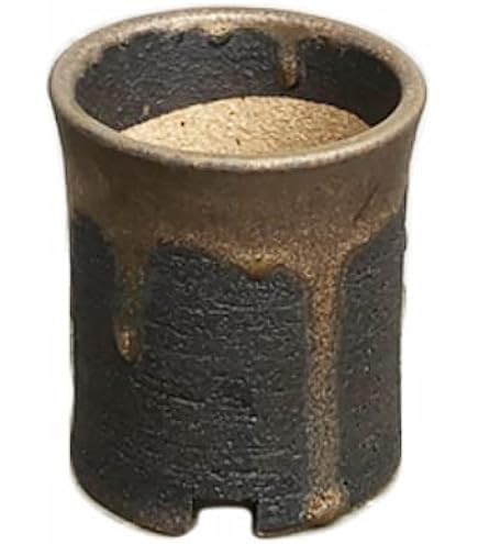 Amazon.co.jp: 植木鉢 盆栽鉢 黒鉄釉 深ソリ φ90×H100 信楽焼 かみ山